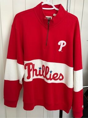 Unisex Philadelphia Phillies Red Half-Zip Pullover Sweatshirt